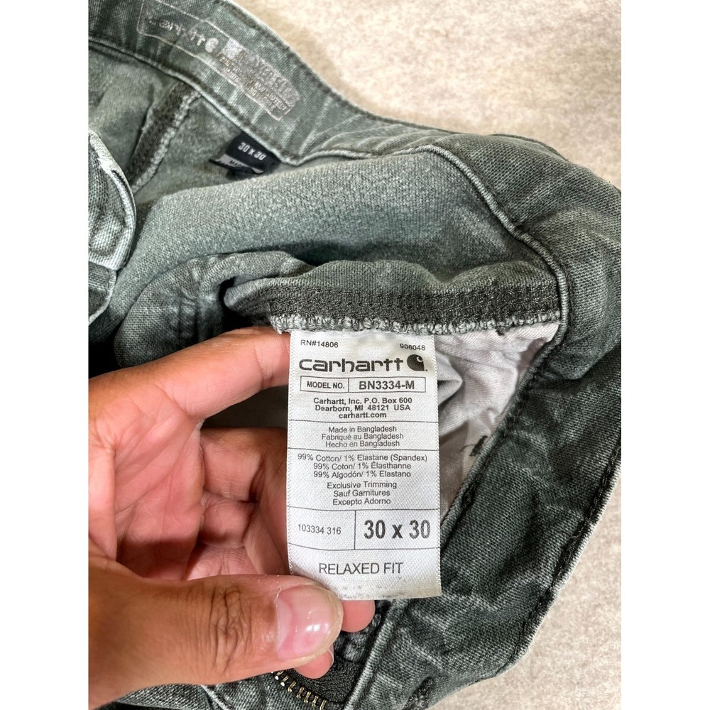 Carhartt Relaxed Fit Carpenter Pants Mens 30x30 Gray Straight Leg Distressed - Picture 6 of 16